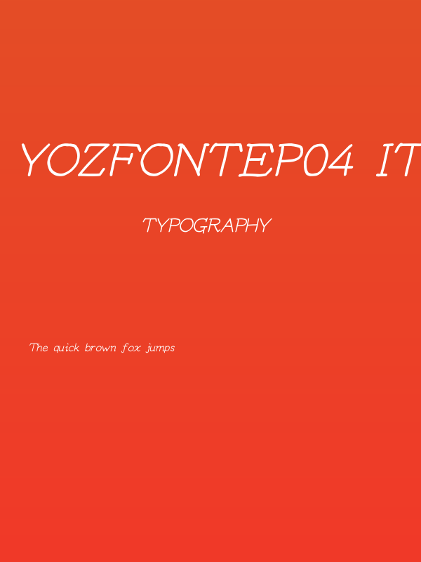 YOzFontEP04 Italic Poster