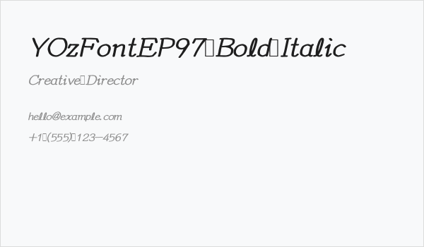 YOzFontEP97 Bold Italic Business Card