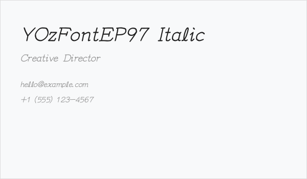 YOzFontEP97 Italic Business Card