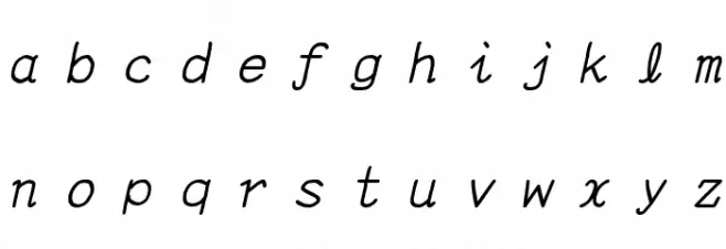 YOzFontN04 Italic Шрифта строчной