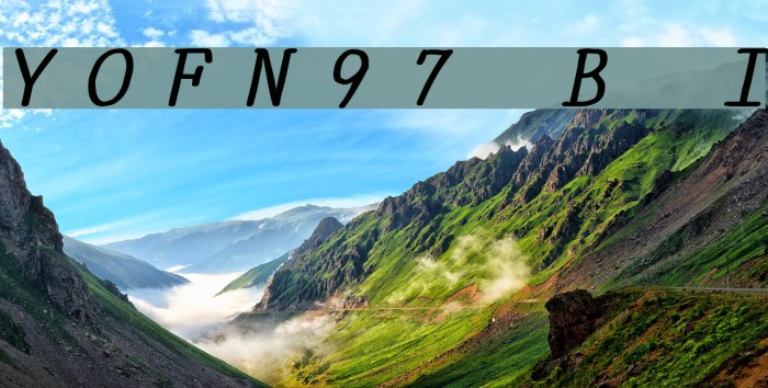 YOzFontN97 Bold Italic Font examples
