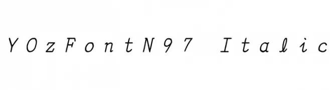 YOzFontN97 Italic  नि: शुल्क फ़ॉन्ट्स डाउनलोड