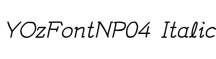 YOzFontNP04 Italic Font