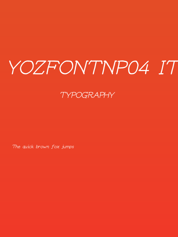 YOzFontNP04 Italic Poster