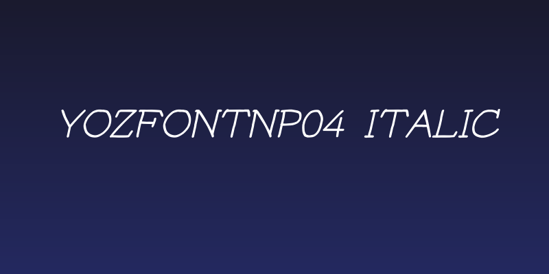 YOzFontNP04 Italic Social Header