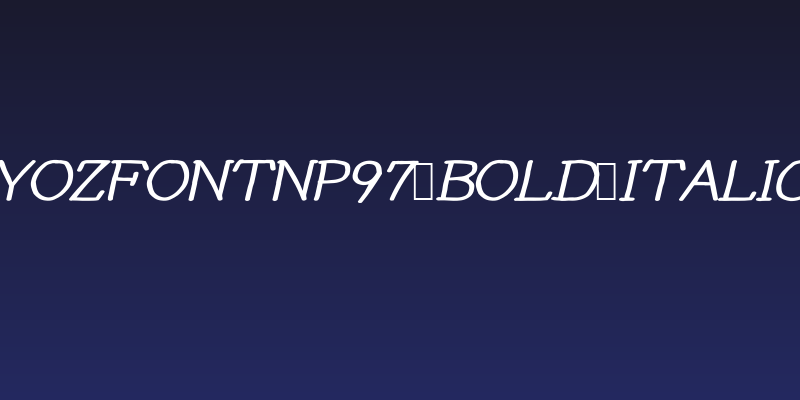 YOzFontNP97 Bold Italic Social Header