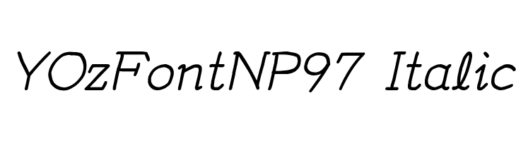 YOzFontNP97 Italic Font