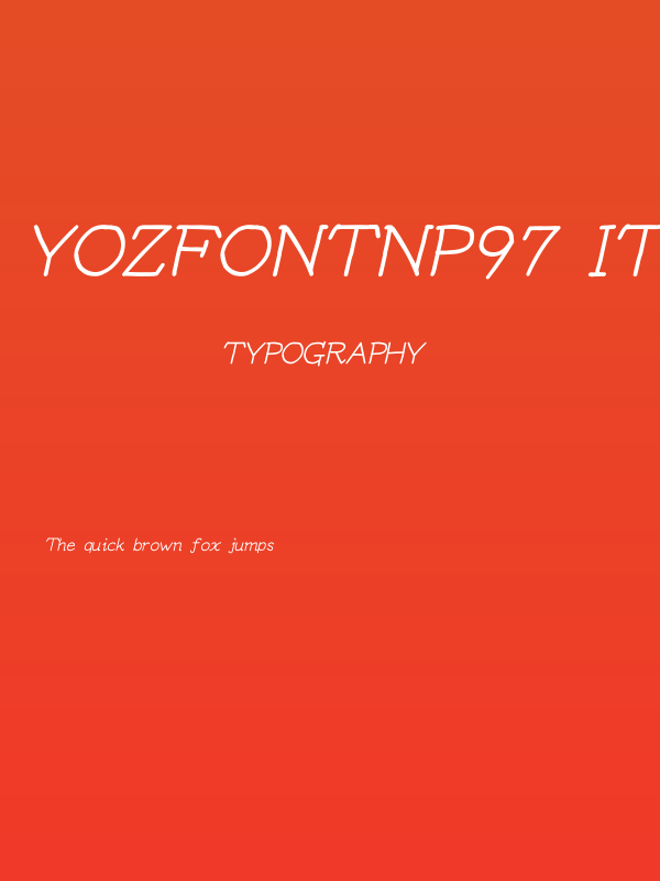 YOzFontNP97 Italic Poster