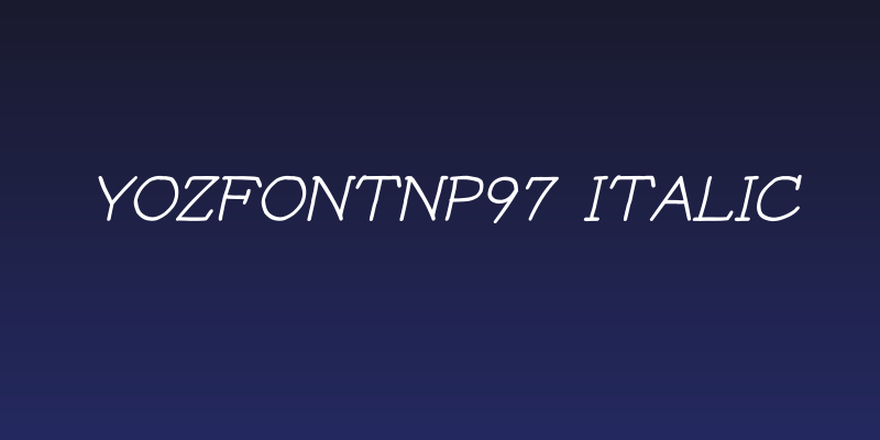 YOzFontNP97 Italic Social Header