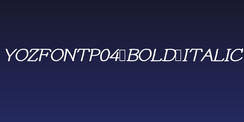YOzFontP04 Bold Italic Social Header