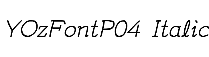 YOzFontP04 Italic Schriftart