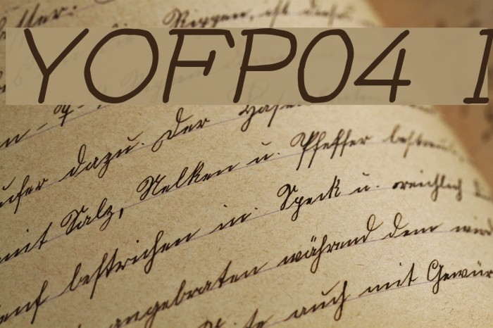 YOzFontP04 Italic Font examples
