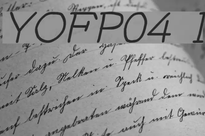 YOzFontP04 Italic Schriftart examples