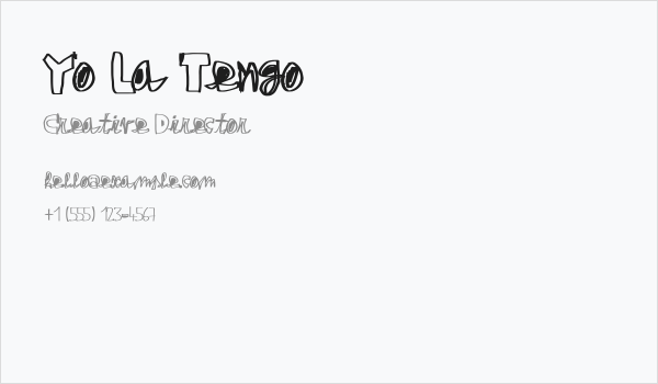 Yo La Tengo Business Card