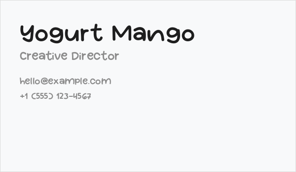 Yogurt Mango Business Card