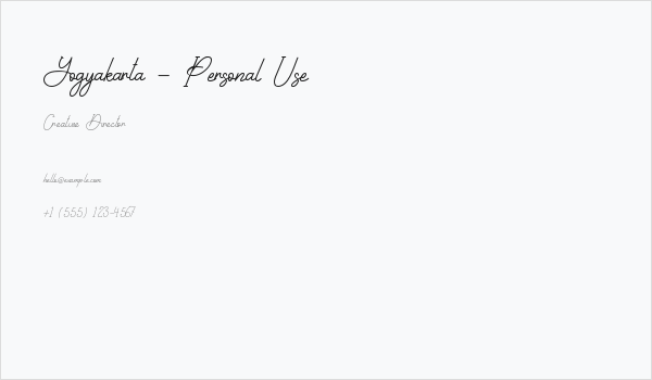 Yogyakarta - Personal Use Business Card