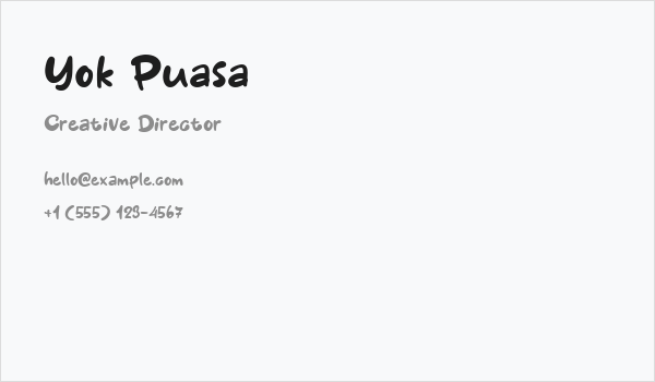 Yok Puasa Business Card