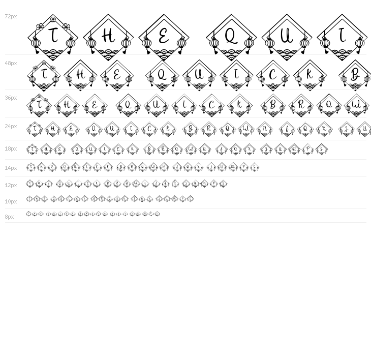 Yokata Chinese Monogram Regular Waterfall