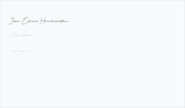 Yola Etalia Handwritten Business Card