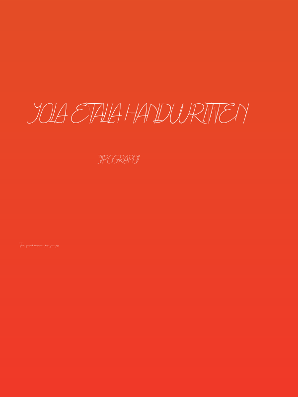 Yola Etalia Handwritten Poster