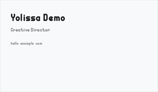 Yolissa Demo Business Card