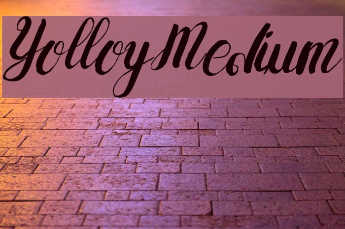 Yolloy-Medium Font examples