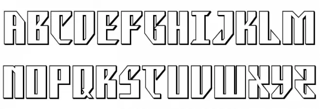 Yonder Blue 3D Straight Schriftart Groß