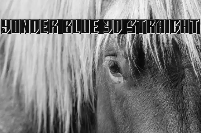 Yonder Blue 3D Straight Font examples