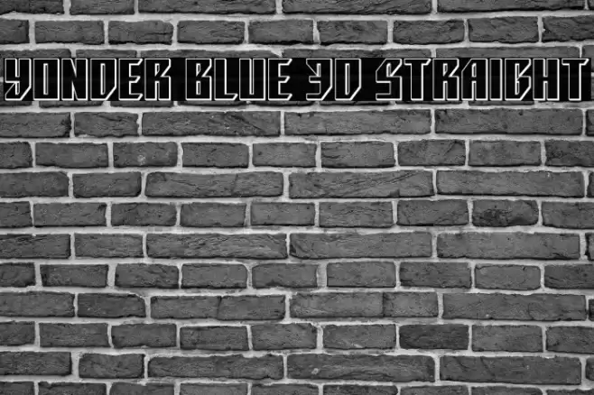 Yonder Blue 3D Straight Font examples