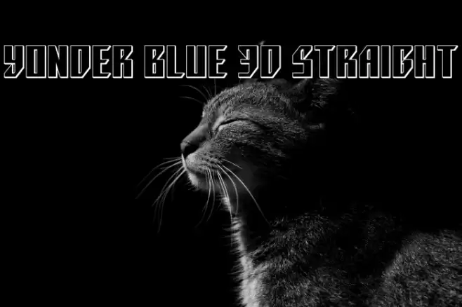 Yonder Blue 3D Straight Font examples