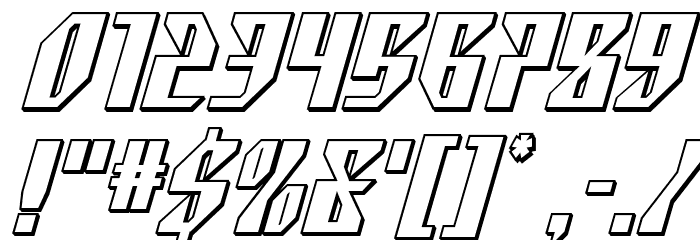 Yonder Blue 3D Font OTHER CHARS