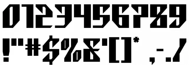 Yonder Blue Expanded Straight Font OTHER CHARS