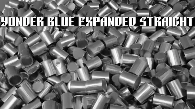 Yonder Blue Expanded Straight Font examples