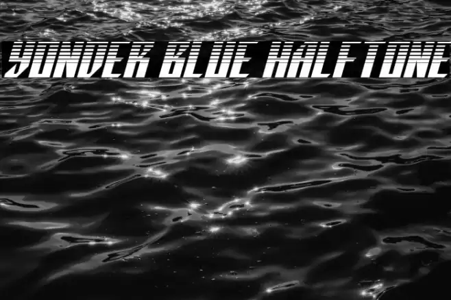 Yonder Blue Halftone Font examples