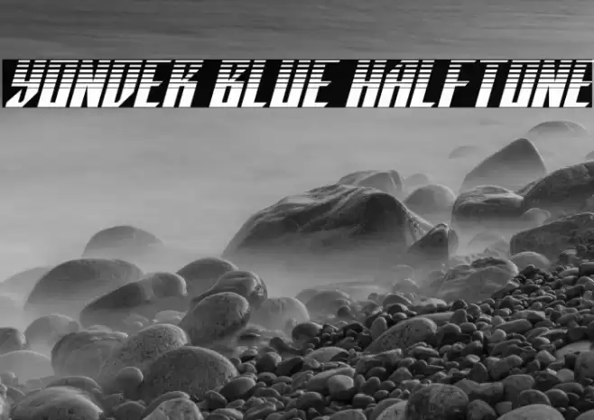 Yonder Blue Halftone Font examples