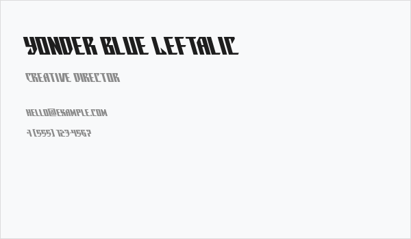 Yonder Blue Leftalic Business Card
