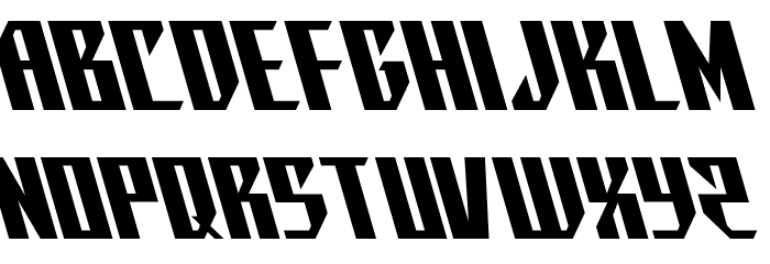 Yonder Blue Leftalic Font LOWERCASE