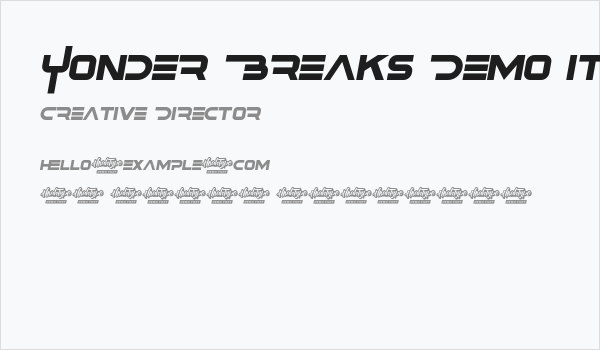Yonder Breaks Demo Italic Business Card