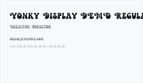 Yonky Display DEMO Regular Business Card