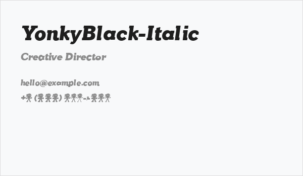 YonkyBlack-Italic Business Card