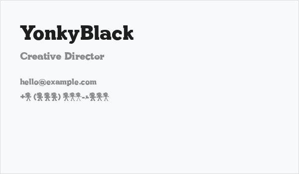 YonkyBlack Business Card