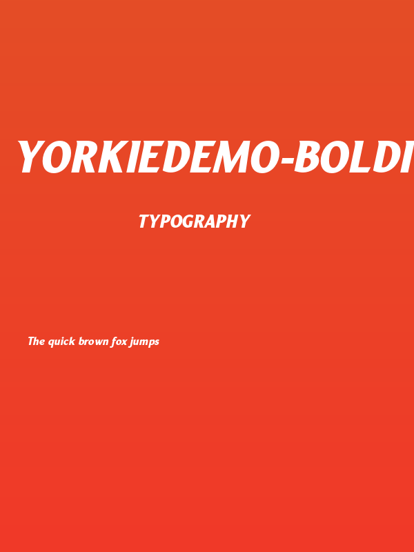 YorkieDEMO-BoldItalic Poster