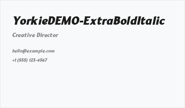 YorkieDEMO-ExtraBoldItalic Business Card
