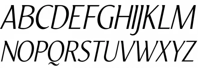 YorkieDEMO-ExtraLightItalic फ़ॉन्ट अपरकेस