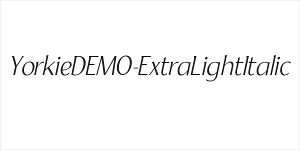 YorkieDEMO-ExtraLightItalic Logo