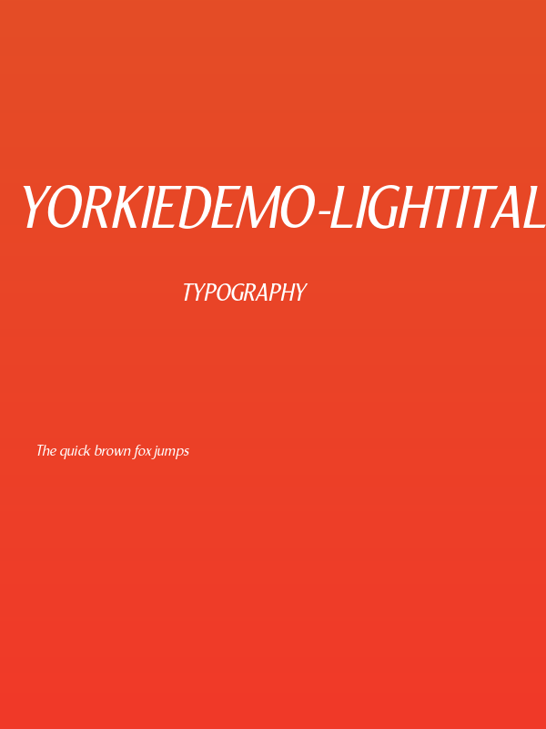 YorkieDEMO-LightItalic Poster