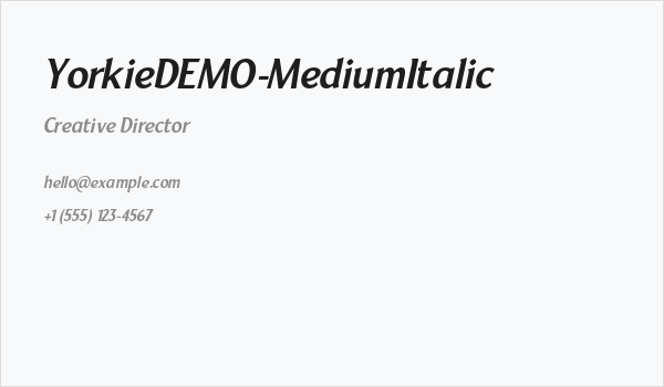 YorkieDEMO-MediumItalic Business Card