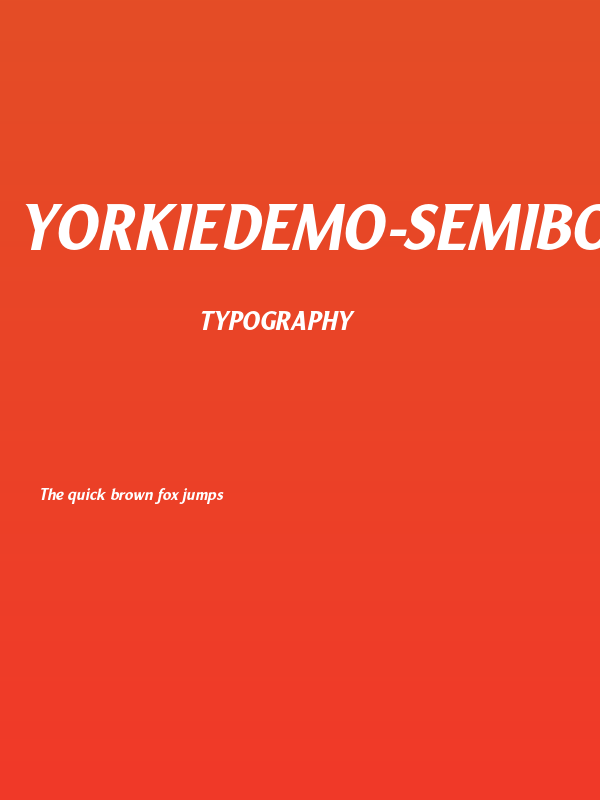 YorkieDEMO-SemiBoldItalic Poster