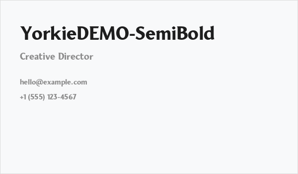 YorkieDEMO-SemiBold Business Card