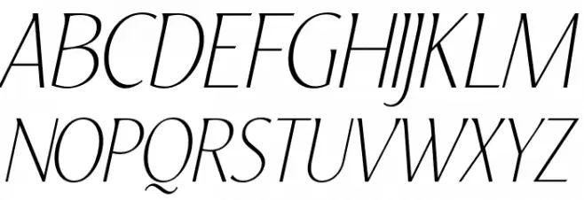 YorkieDEMO-ThinItalic Caratteri MAIUSCOLE